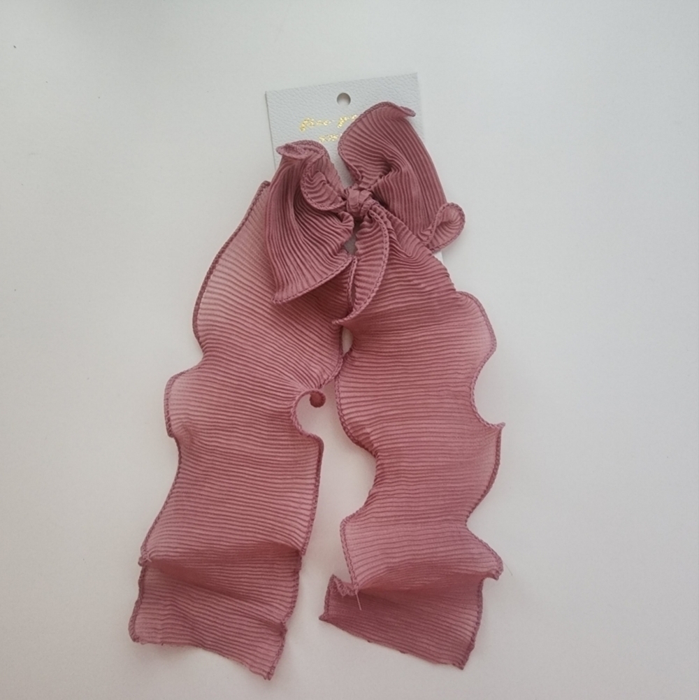 NWT Free People Rizzo Crinkled Bow Rusty Pink - Picture 13 of 13